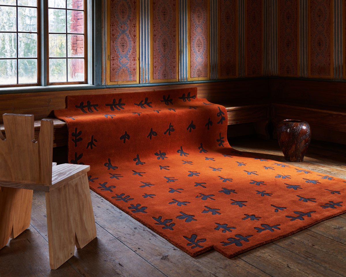 Big Buds rug pictured in an old room at Ol Anders Hälsingegård, Sweden.